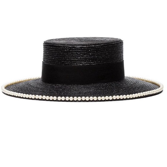 GUCCI STRAW PEARLS EMBELLISHED NOTTE HAT - Picture 3 of 10
